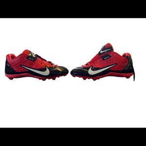 NIKE , alpha strike , dual pull , football cleats. Red black size 12